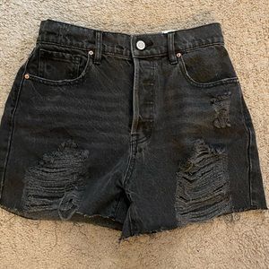 Pac Sun Black High-Rise Icon Shorts